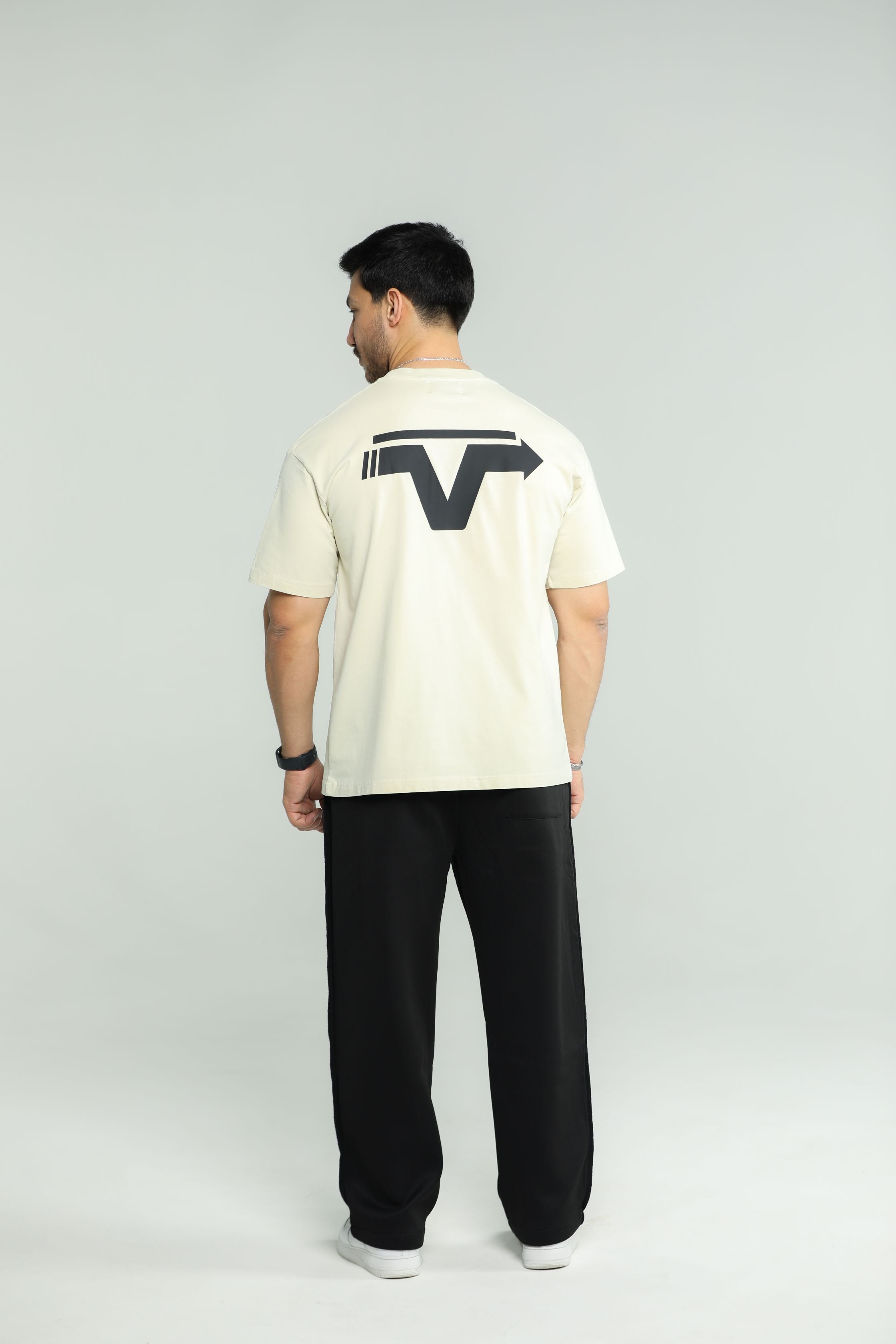 Men T-Shirt  with Black Logo Cotton